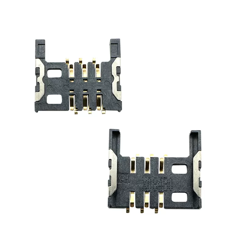 6P SIM Card Connector Push-Pull Mechanism,H2.7mm:RHTAYIM-015