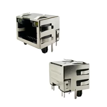 RJ45-8P8C 1x1 Jack with LED:RHTLY08-8P8C 1X1