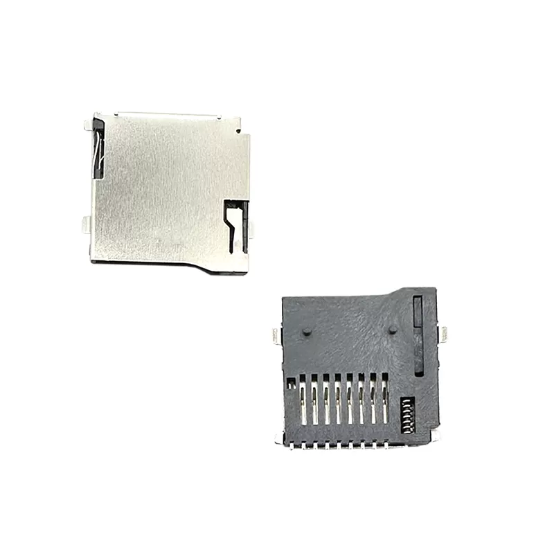 Micro SD card connector push push,H1.85mm,with CD pin:RHTAY20F-003